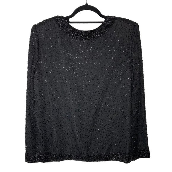 VINTAGE LAURENCE KAZAR Longline Beaded Evening Jacket - Picture 2 of 6